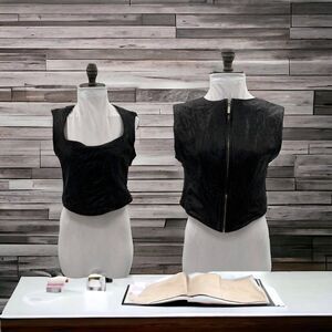 Pelle Studio Wilson's Leather Women's Black Leather Zip Up Vest Size Large